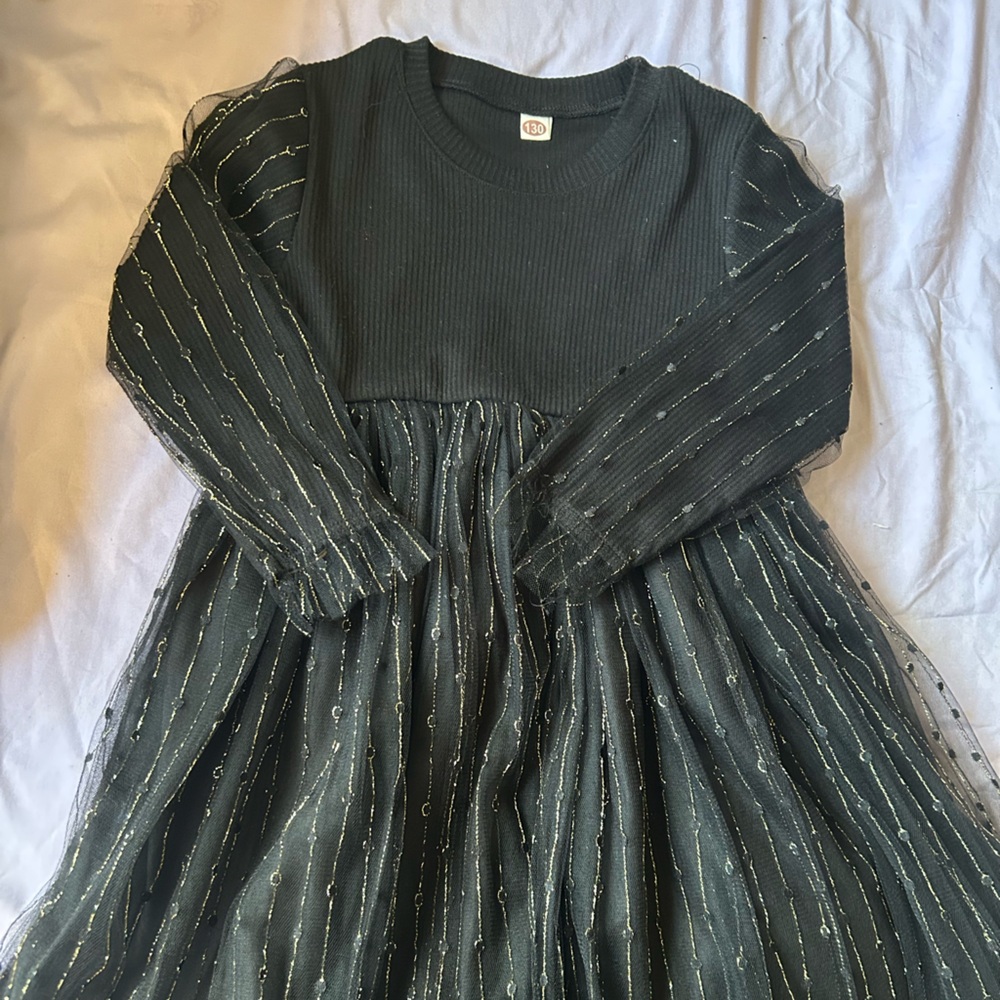 Black and gold Striped Dress